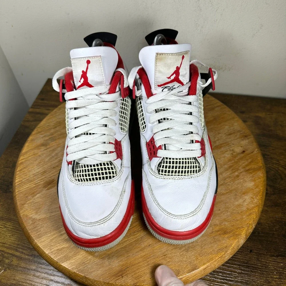 Jordan 4 Retro Fire Red 2020 Mens Size 7.5 White Black Red DC7770-160